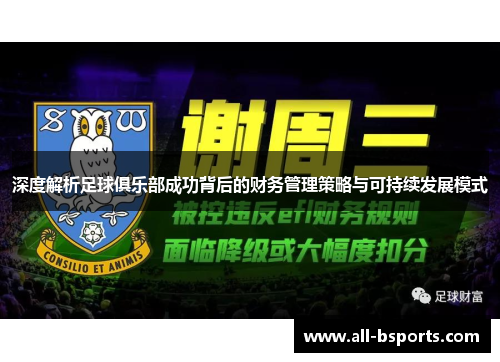 深度解析足球俱乐部成功背后的财务管理策略与可持续发展模式 深度解析足球俱乐部成功背后的财务管理策略与可持续发展模式